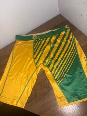 ethika Men’s Yellow & Green Athletic Compression Shorts